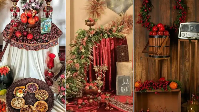 دکور شب یلدا برای عکاسی | ایده‌های جدید برای تم یلدایی که در شب یلدا