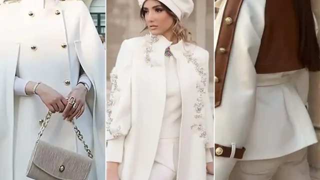 کت سفید مجلسی زنانه استایلی شیک و متفاوت برای مهمانی‌ها
