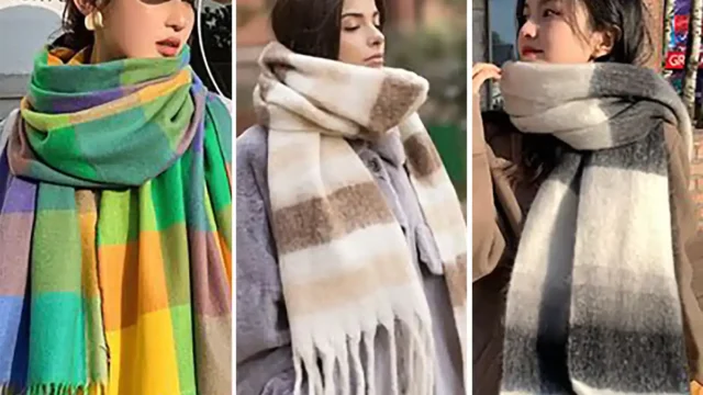 شال پشمی پاییزی | بهترین رنگ‌ها و مدل‌های شال موهر برای استایل شما
