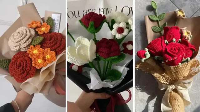 طرح دسته گل بافتنی | ایده‌های جذاب برای عاشقان قلاب‌بافی