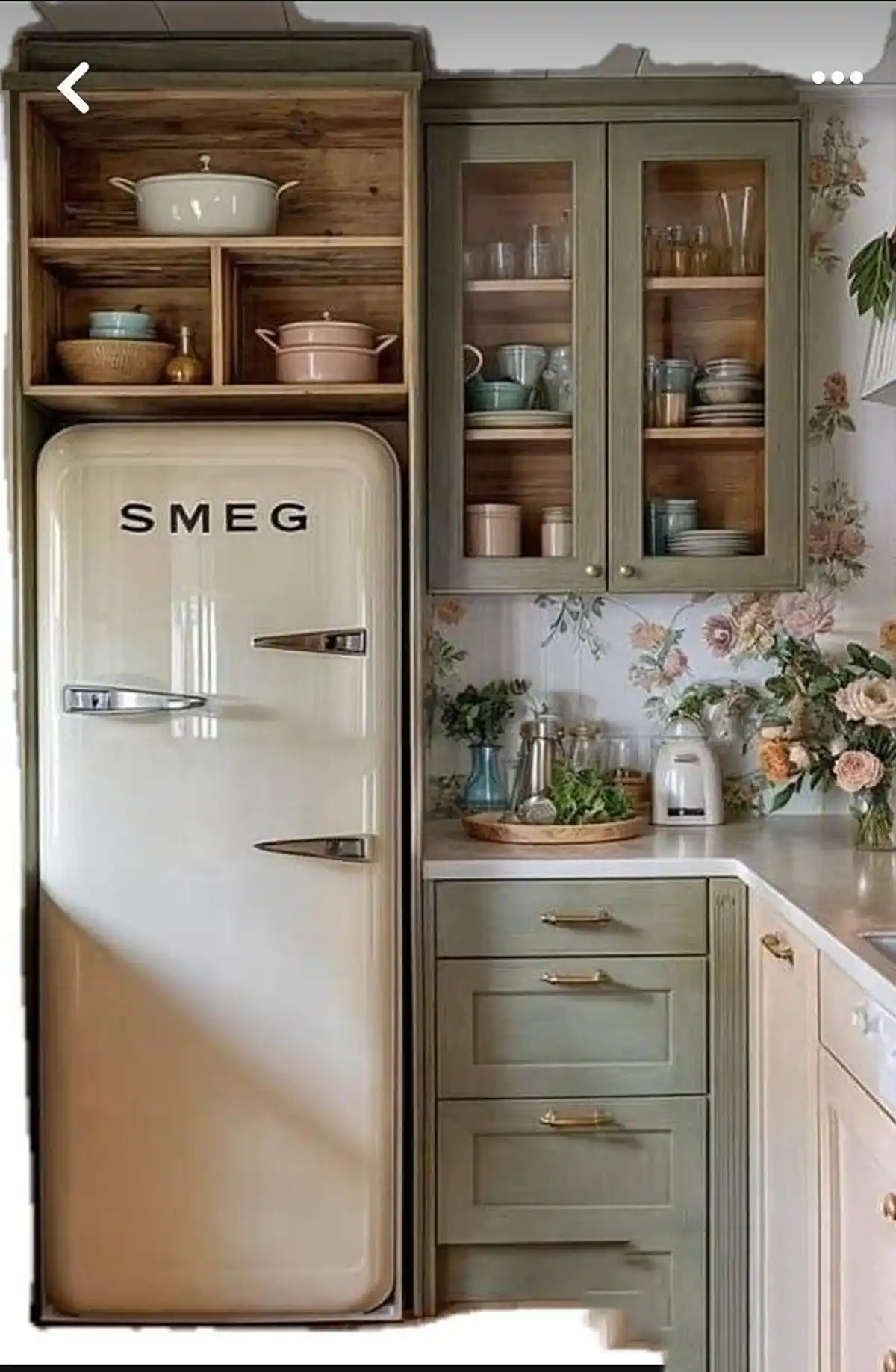 کابینت سبز و چوب
