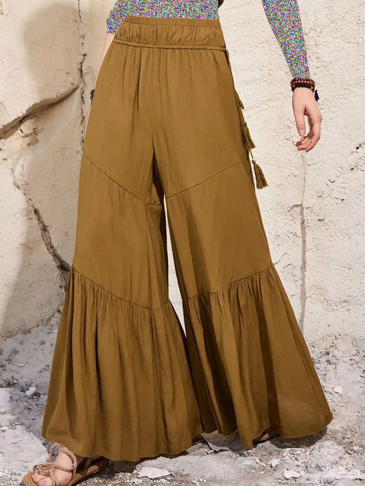 شلوار بگ پارچه ای زنانه 