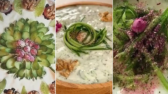 ماست و خیار مجلسی و ایده‌هایی برای تزئین در مهمانی‌ها