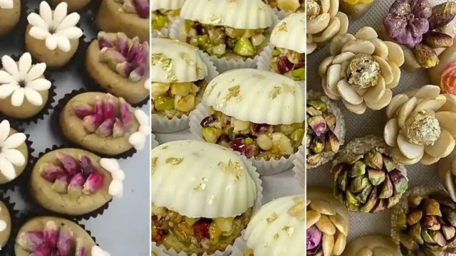 مدل شیرینی های متنوع با تنوع رنگ و بافت که هر سلیقه‌ای رو راضی می‌کنن و یه ترکیب بصری عالی می‌سازن