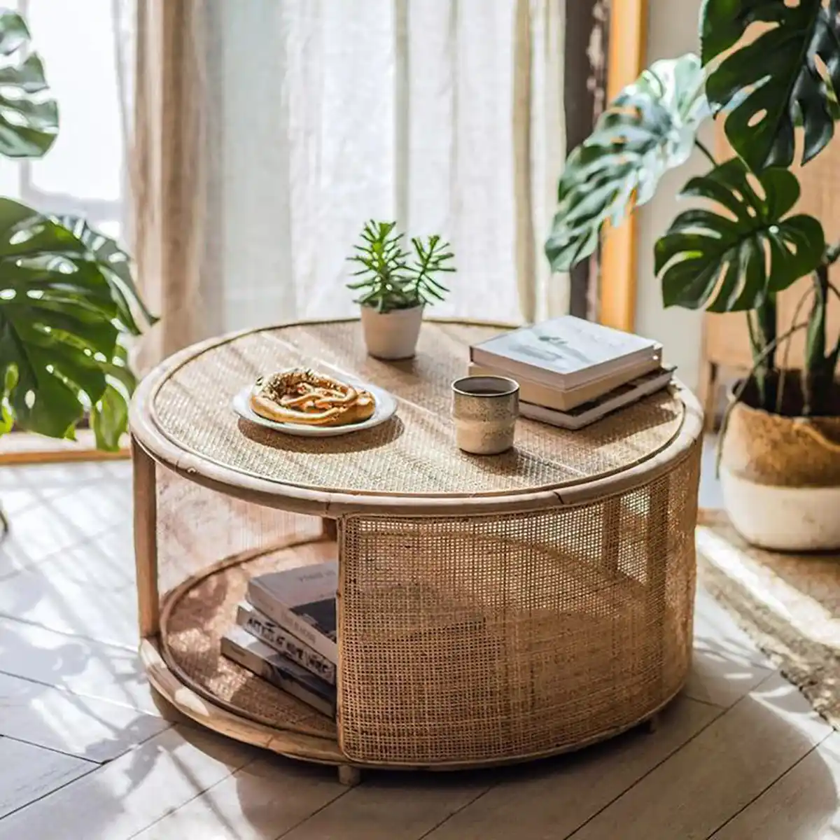 میز جلو مبلی حصیری