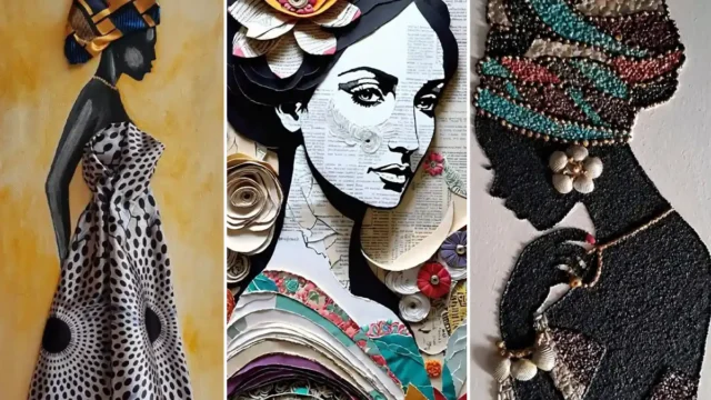 ترکیب مواد مختلف در مدل نقاشی کلاژ و ایده‌هایی برای خلق آثار بی‌نظیر