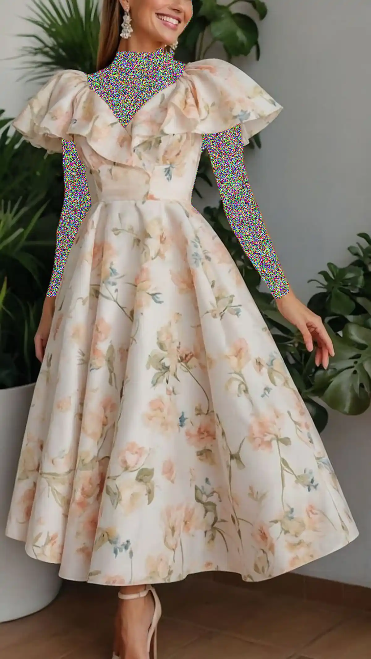 پیراهن مجلسی گل دار