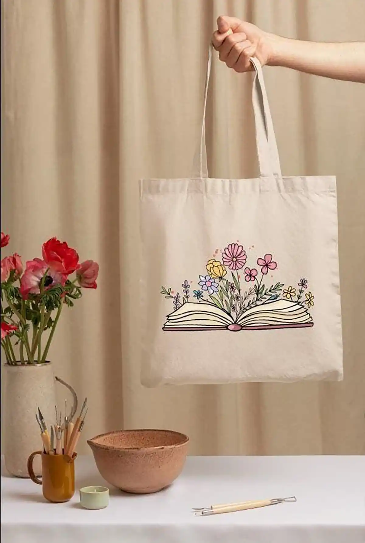نقاشی روی ساک پارچه ای