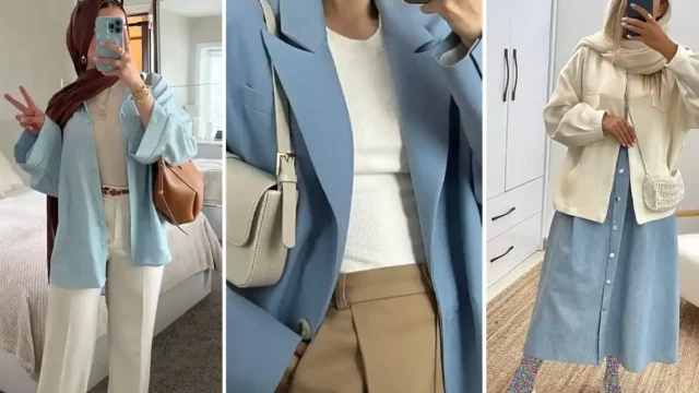 مدل ست کردن لباس آبی روشن با رنگ‌های شاد برای داشتن یه استایل فانتزی و شاد توی بهار