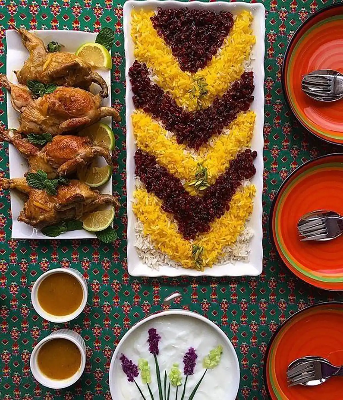تزیین برنج مجلسی