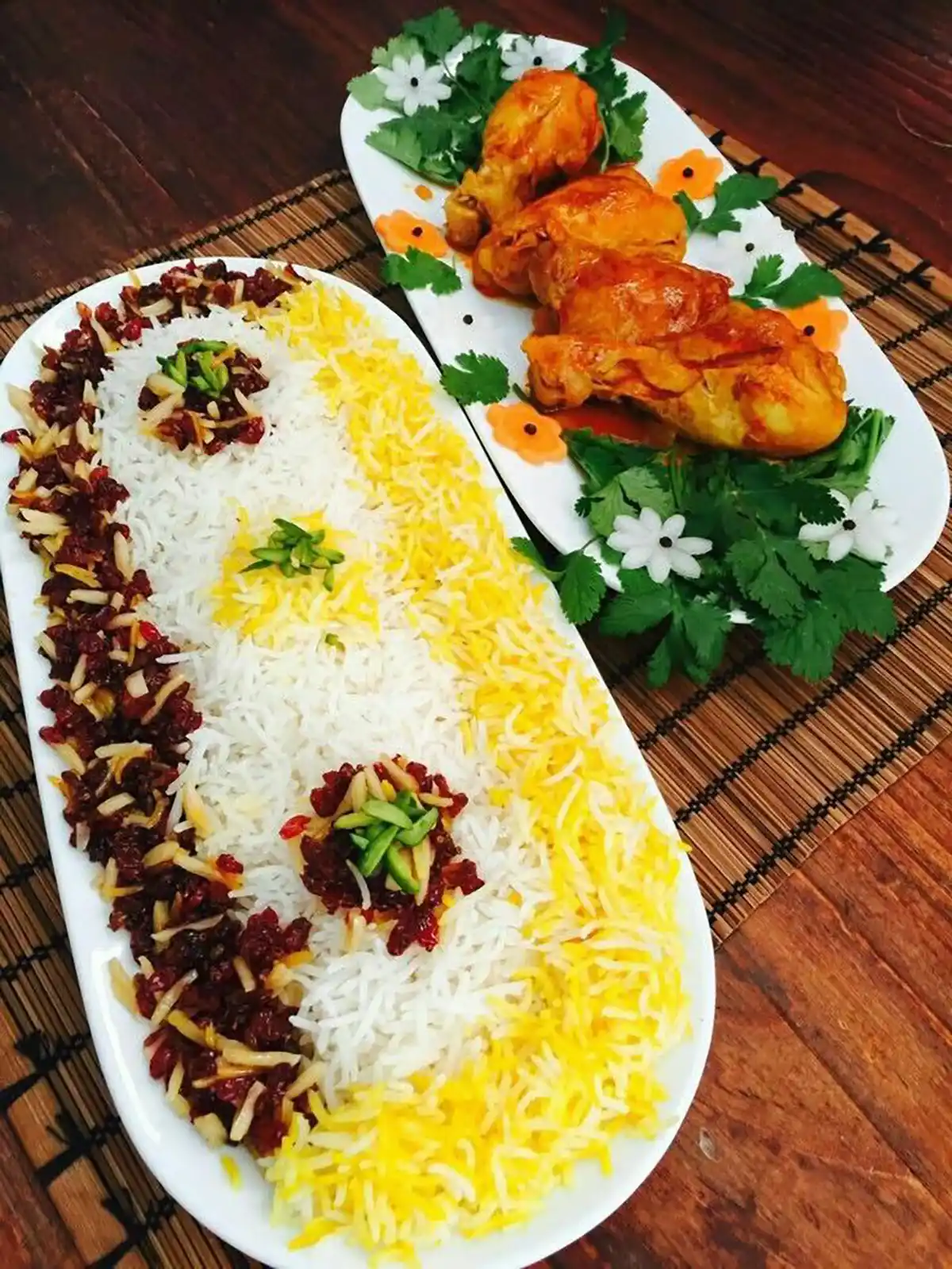 تزیین برنج ساده و زیبا