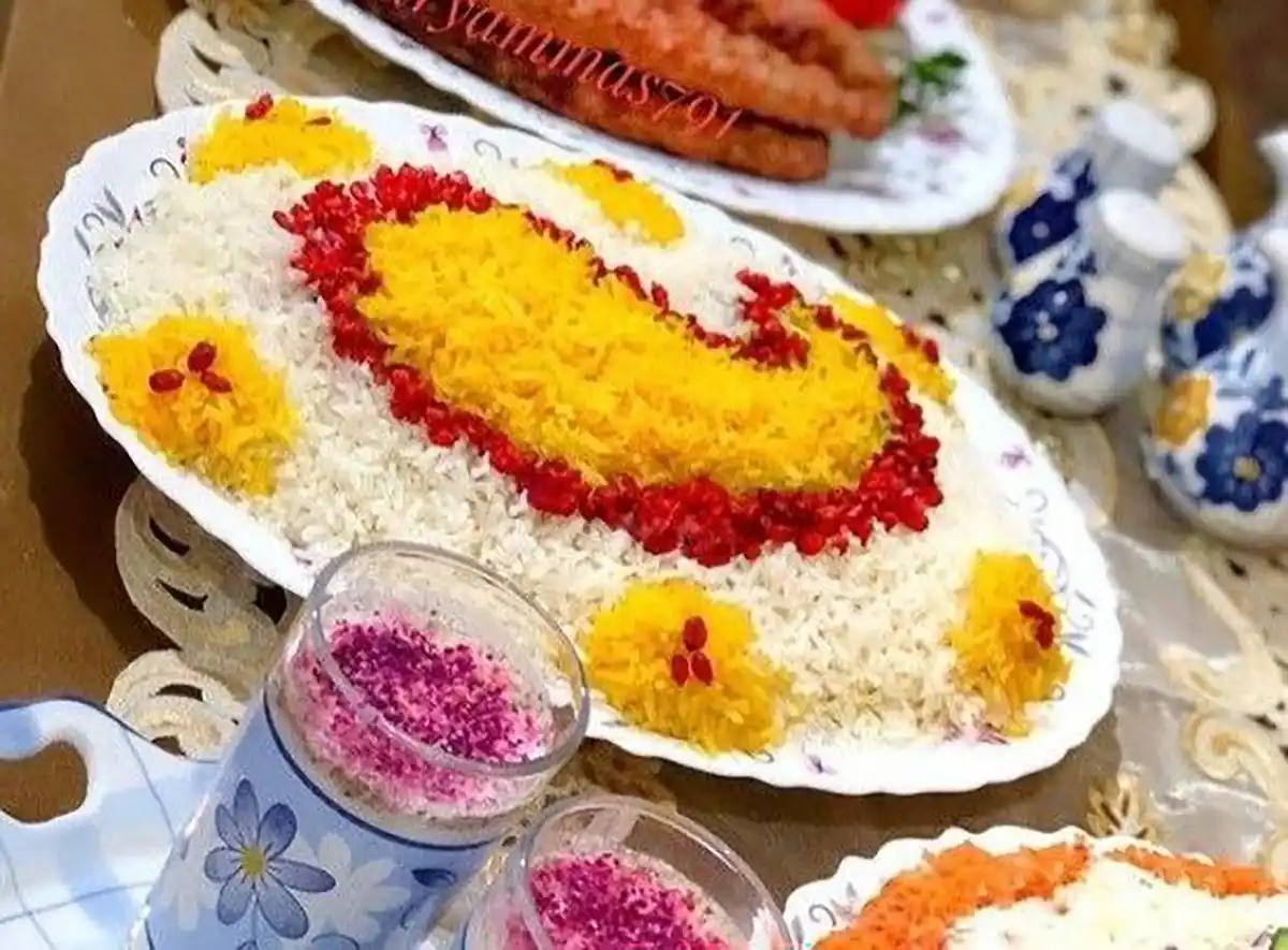 تزیین برنج مجلسی