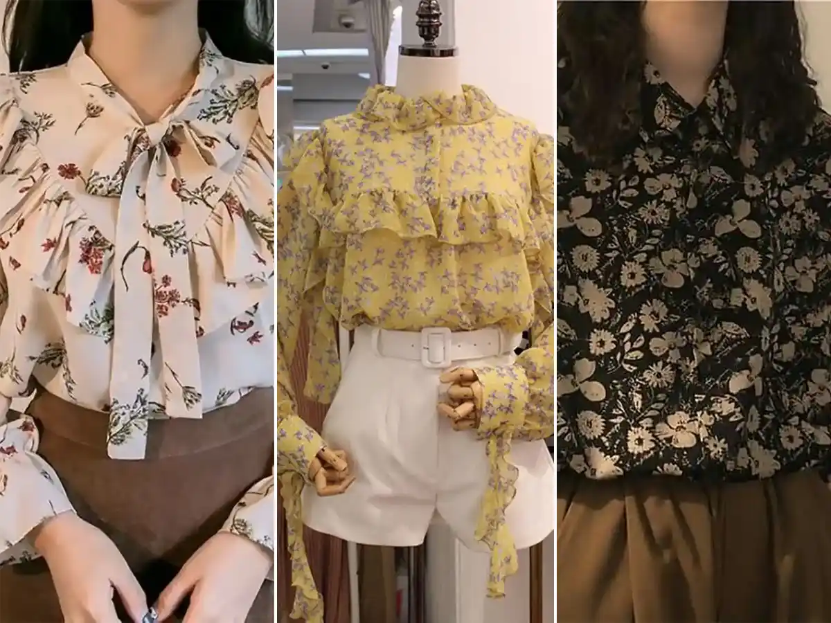 شومیز رسمی گل دار