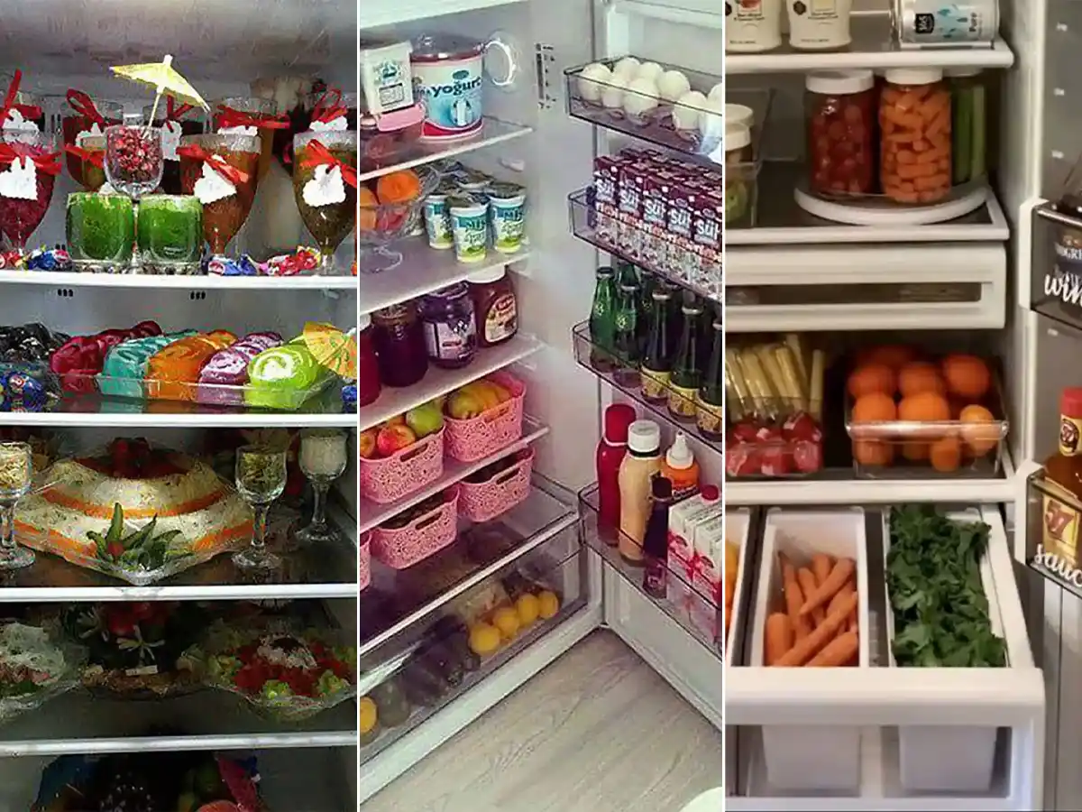 چیدمان یخچال عروس با میوه‌ها و خوراکی‌های رنگی | ۱۵ تکنیک برای ساخت یخچال مثل ویترین قنادی