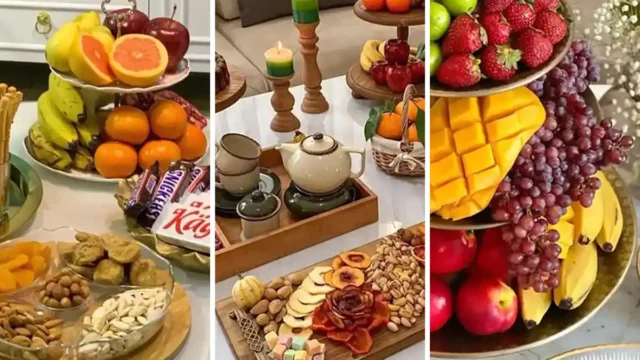 چیدمان عصرانه دوستانه |  عکس از میز عصرونه شیک و خلاقانه برای مهمانی صمیمی