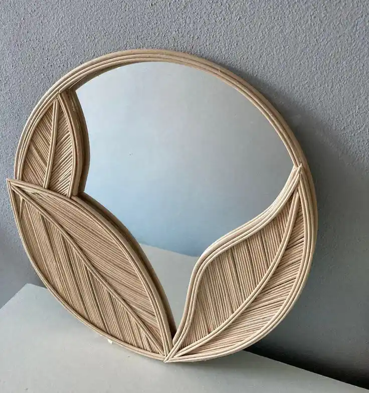 آینه دیوارکوب حصیری