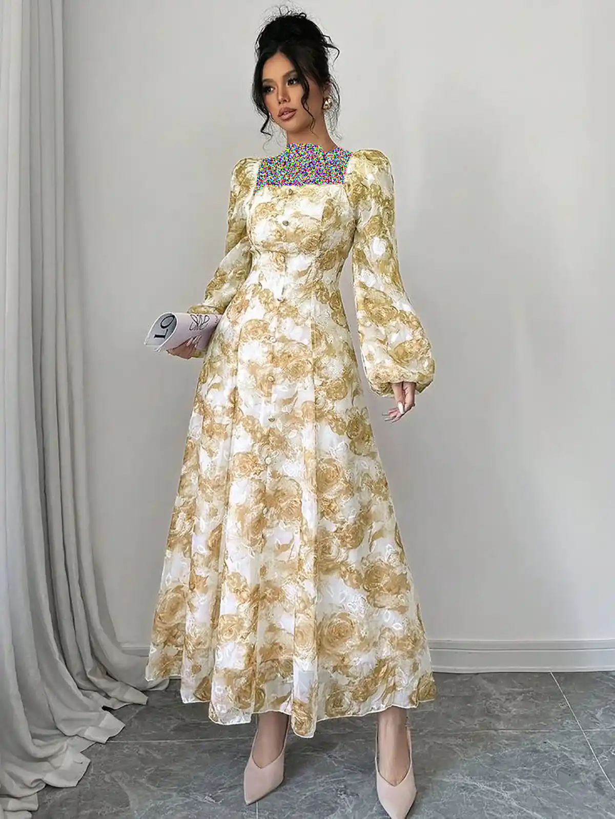 پیراهن گلدار زنانه کوتاه