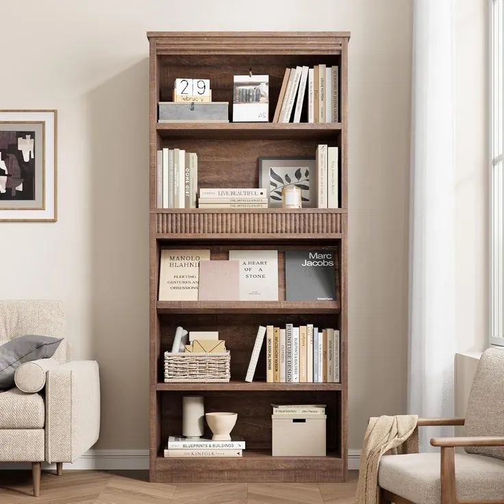 کتابخانه چوبی ایستاده کلاسیک برای پذیرایی
